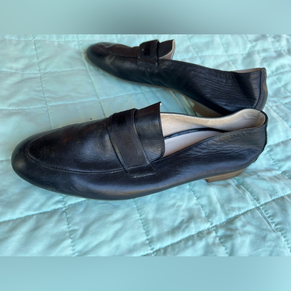 Paul Green Adelle Women's Loafer Black Satin Size 7 Almond Toe Penny Shoe Unisex
